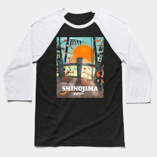 Shinojima Japan sunset Baseball T-Shirt